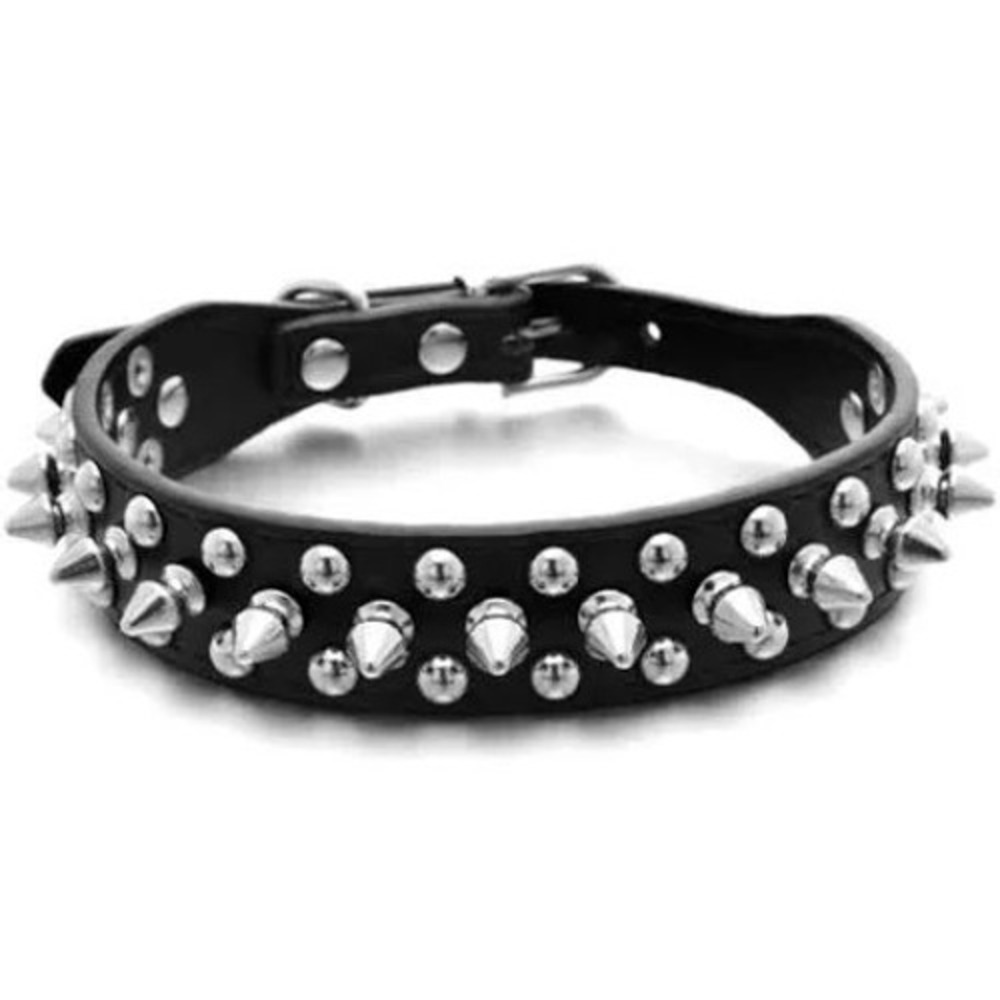 Black Spiked dog collar size small